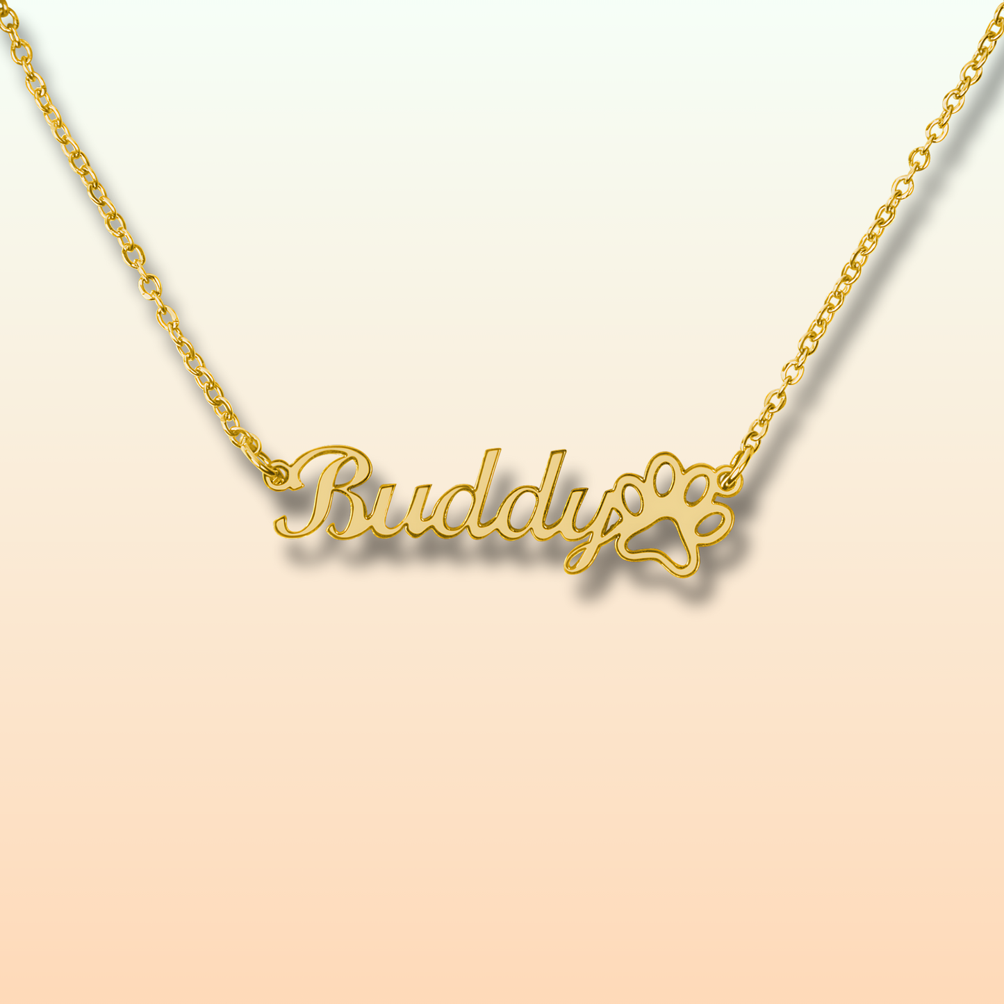 Paw Name Necklace