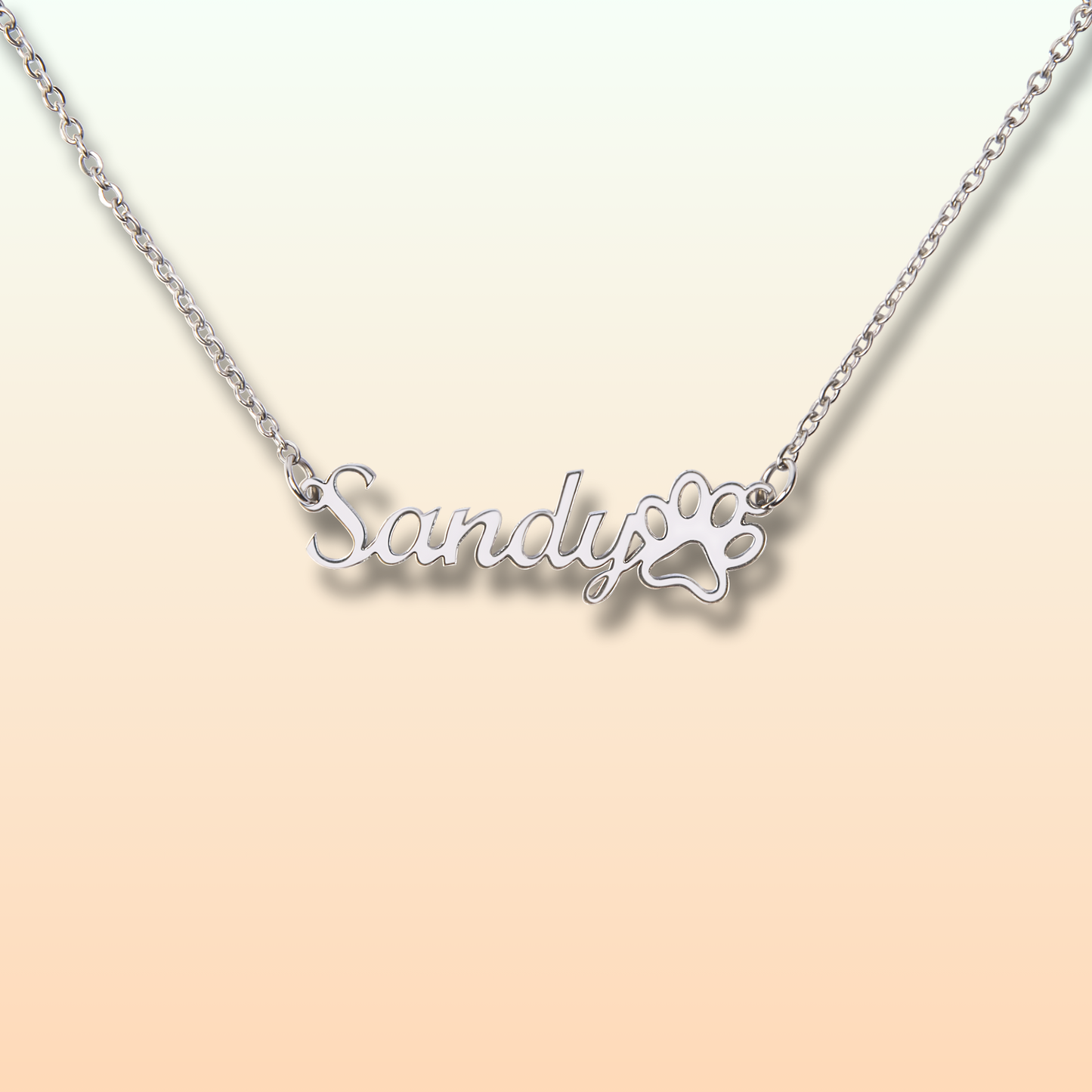 Paw Name Necklace