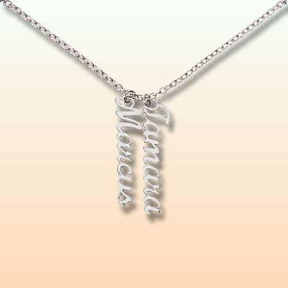 Multiple Vertical Names Necklace