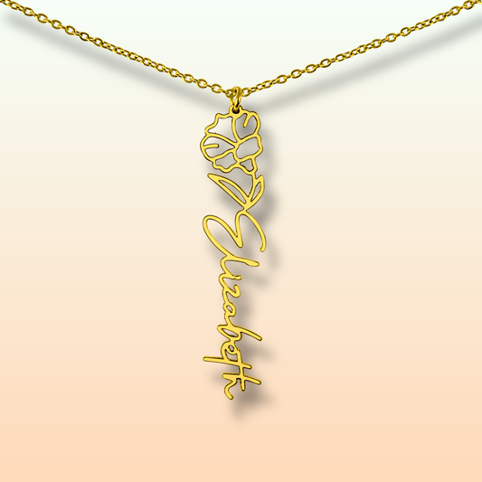 Flower Name Necklace