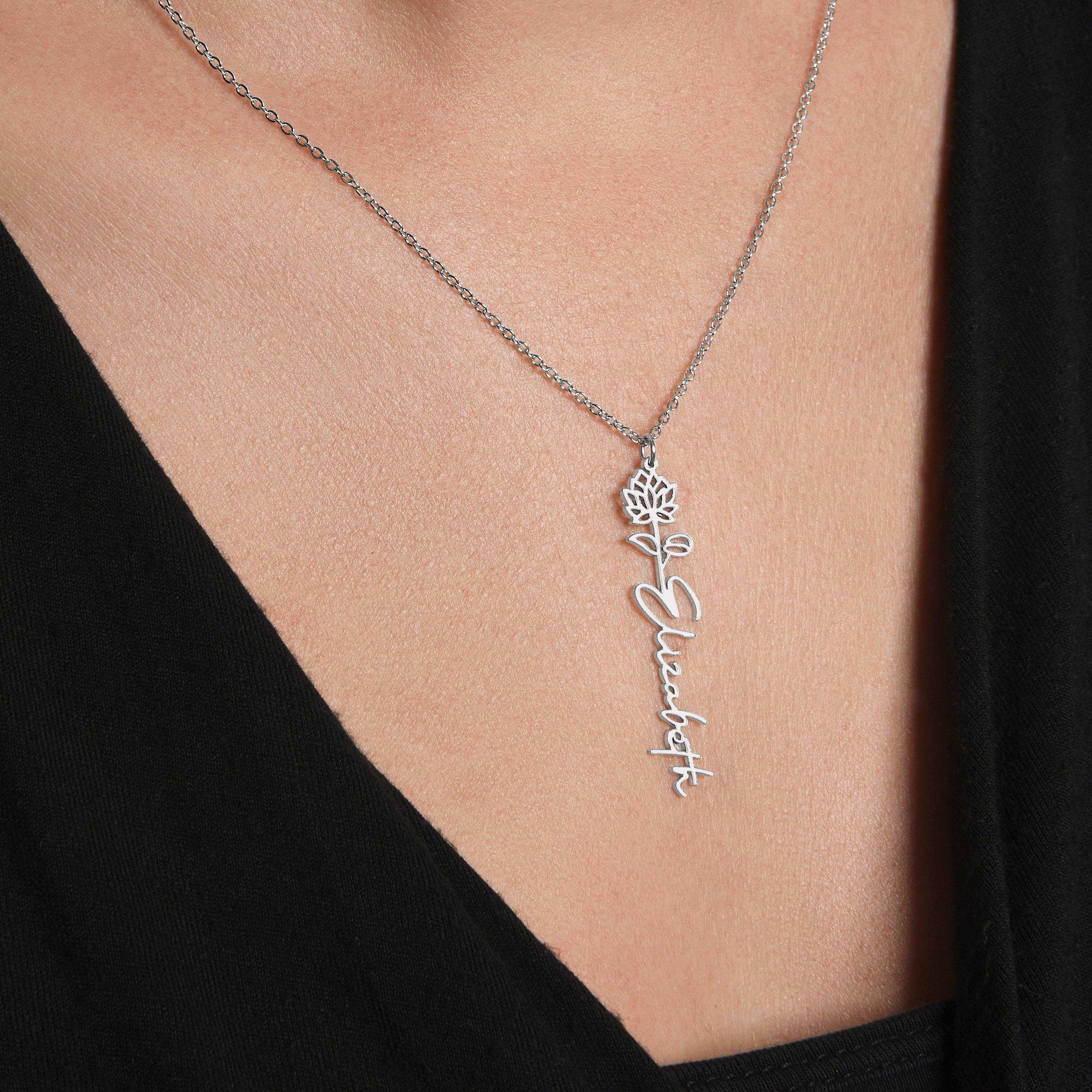 Flower Name Necklace - Infinite Co.