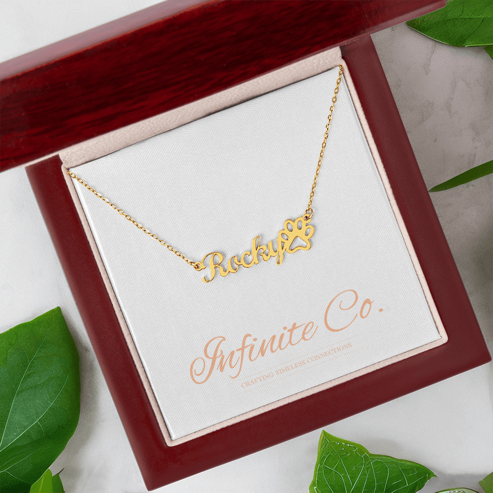 Paw Name Necklace